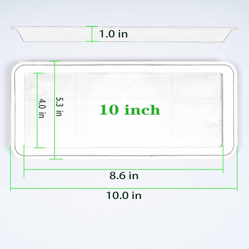 VUWEZ 2 Pack Plastic Plant Saucer, Rectangular, Indoors Outdoor, Water Drip Tray for Flower Pot, Windowsill (5.5 x 10 Inch, Clear) - Image 2
